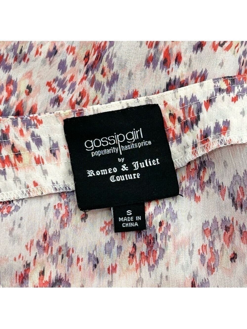 Romeo Juliet Couture Floral Blouse Pink Purple White Small - Picture 12 of 12